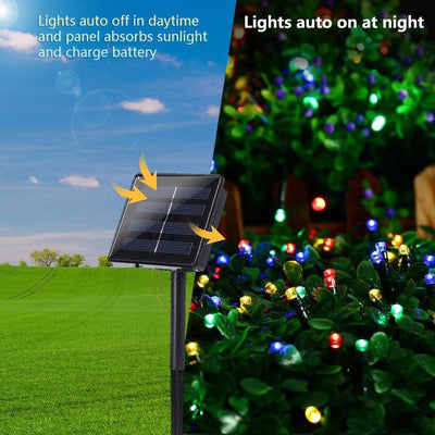 Luces Navideñas LED Solares Impermeables para Exterior