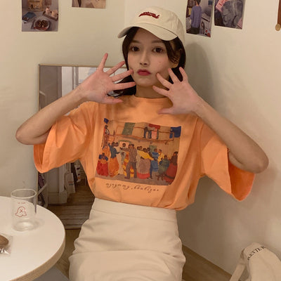 Blusa Suelta Manga Corta Mujer Diseño Retrato Japonés Exclusivo - Image 10