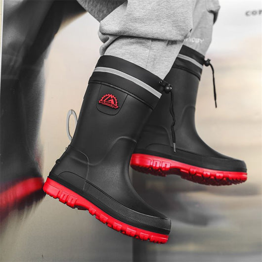 Botas de Lluvia Impermeables para Hombre con Tubo Medio y Suela Antideslizante - Image 4