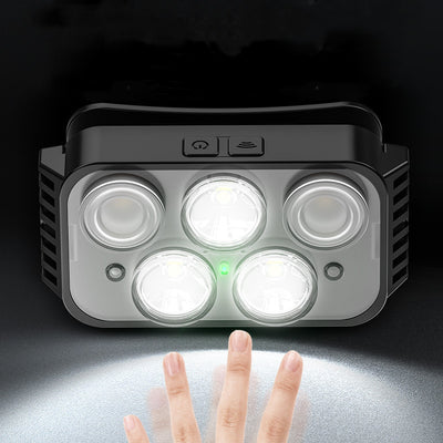 Lámpara Frontal LED Recargable por USB con Sensor Inteligente para Pesca y Camping - Image 6