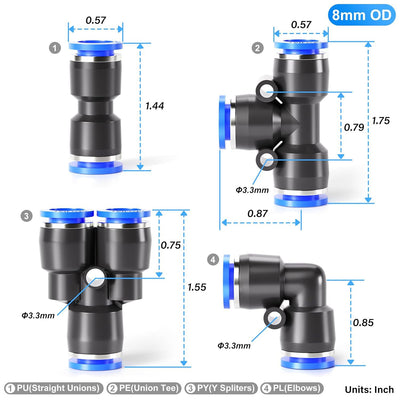 Conectores Neumáticos Rápidos de 8mm - Image 9