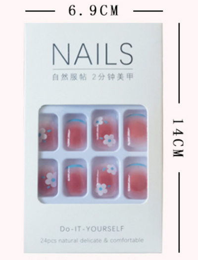 Uñas Postizas Degradado Milk Tea con Moño - Image 7