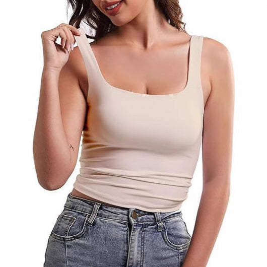 Blusa Espalda Descubierta con Cuello Cuadrado sin Mangas - Image 2