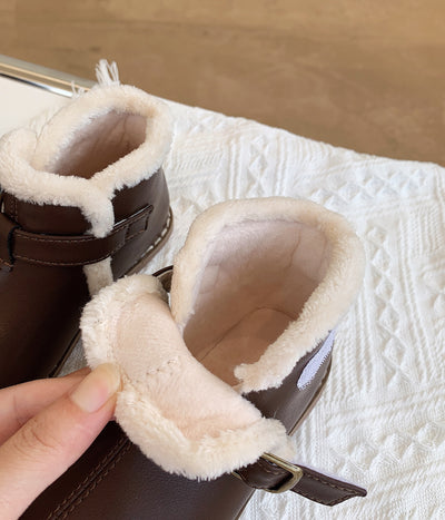 Zapatillas Coreanas de Lana Cardada con Cierre Velcro y Suela Suave - Image 9