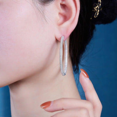 Aretes Lustrous: Conjunto de Plata S925 y Moissanita con Baño de Platino - Image 6