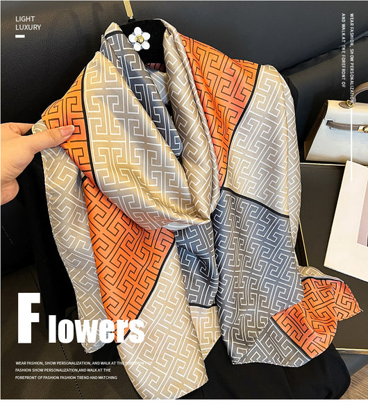 Pañuelo de Seda Elegante Protección Solar Primavera Verano para Mujer - Image 13