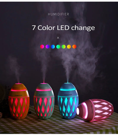 Light green football-shaped humidifier with a decorative lattice pattern and a power button on top. - Image 15