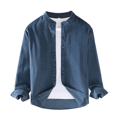 Chaqueta Camisa Retro de Pana para Hombre con Cuello Alzado - Image 3