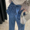 High Waisted Jeans with Tie and Wide Leg