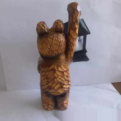 Lámpara Decorativa Oso de Madera y Resina con Luz LED para Jardín - Image 12