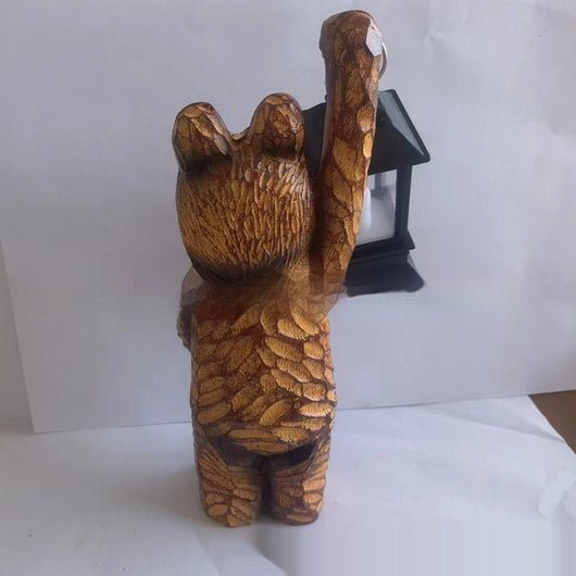 Lámpara Decorativa Oso de Madera y Resina con Luz LED para Jardín - Image 12