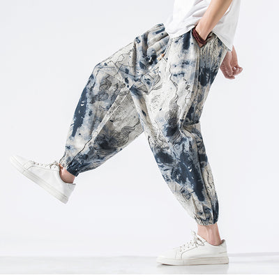 Pantalones Casuales Holgados Talla Grande Algodón Lino Estilo Chino - Image 5