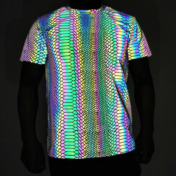 Camiseta Láser Reflectante Estampado Serpiente Colores Vibrantes - Image 4