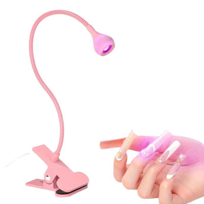 Lámpara UV de Cuello Flexible con Pinza para Uñas de Gel y Pegamento