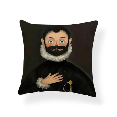 Funda de Almohada Estampada Niña Caricatura Cojín Pintura al Óleo Tela Mixta - Image 8