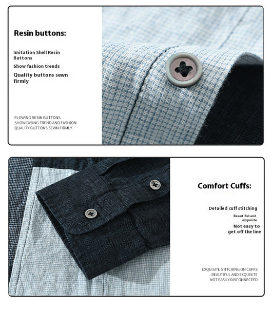 Camisa Manga Larga con Contraste de Colores para Hombre - Image 13