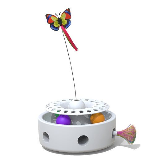 Juguete Interactivo 3 en 1 para Gatos con Plataforma Giratoria, Mariposas y Plumas - Image 8