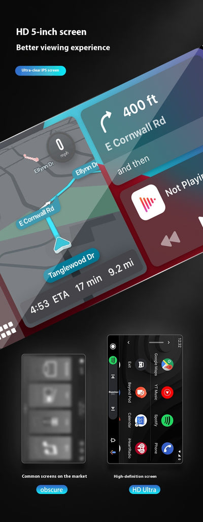 GPS Moto 5 pulgadas Wireless CarPlay Impermeable Portátil - Image 9