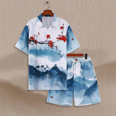 Camisa Casual de Manga Corta con Estampado Salvaje para Hombre - Image 4