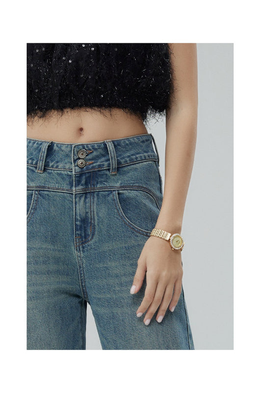 Pantalones Anchos Cintura Alta Estilo Retro con Detalles Rotos para Mujer - Image 19