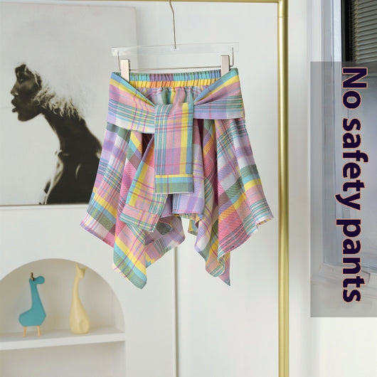 Culotte Cuadros con Encaje y Cordones Elásticos - Image 10
