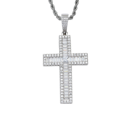 Dije Cruz de Cobre con Circonita Incrustada - Collar de Fe - Image 2