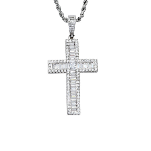 Dije Cruz de Cobre con Circonita Incrustada - Collar de Fe - Image 2