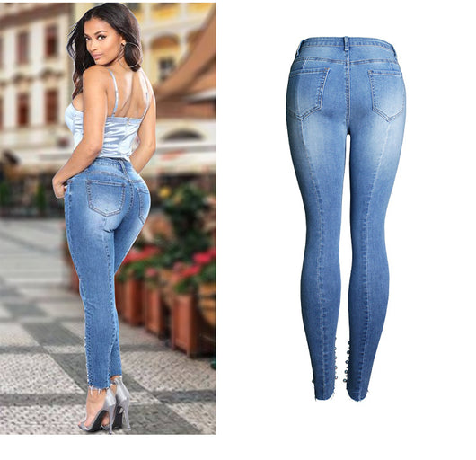 Jeans Slim Skinny Elásticos con Detalles de Cuentas - Image 19