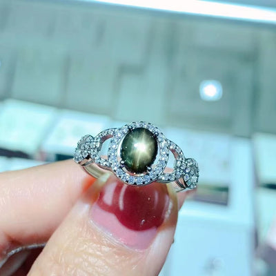 Anillo de Zafiro Estrella Natural para Mujer - Image 3