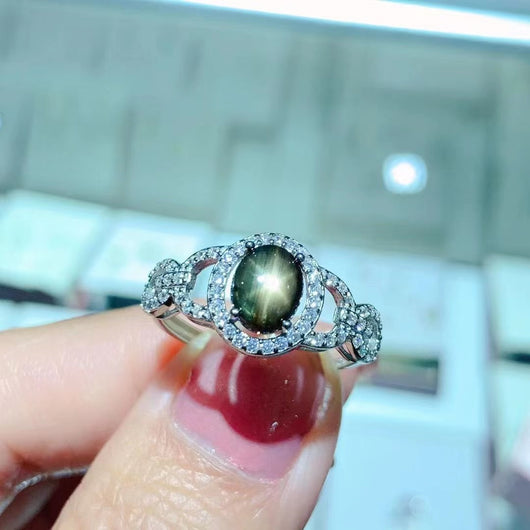 Anillo de Zafiro Estrella Natural para Mujer - Image 3
