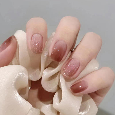 Uñas Postizas con Degradado Color Block - Set de 24 Piezas para un Look Sofisticado