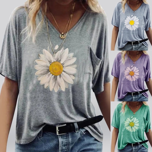 Playera Corta Estampado Girasol para Mujer - Image 11