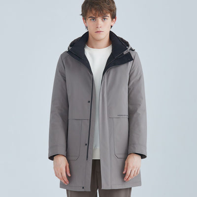 Chaqueta Impermeable de Plumón de Pato Blanco con Capucha para Hombre - Image 6