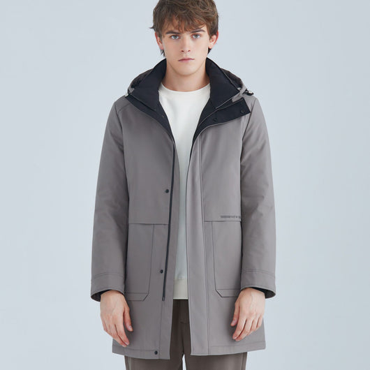 Chaqueta Impermeable de Plumón de Pato Blanco con Capucha para Hombre - Image 6