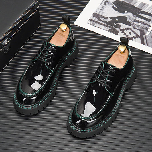 Zapatos Casuales Estilo Británico Retro para Hombre con Suela Elevada