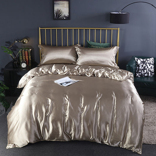 Juego de Cama Funda Nórdica Seda de Hielo Color Puro Verano - Image 22