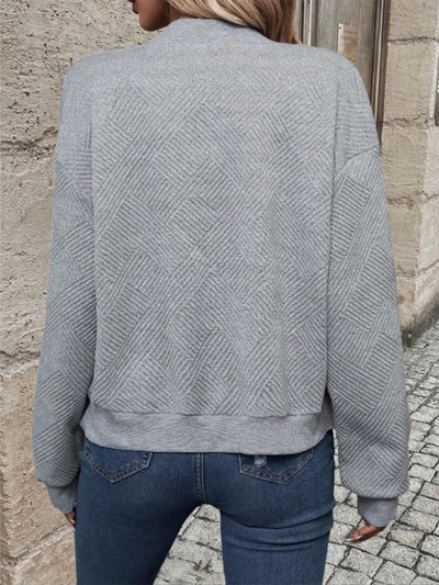 Chaqueta Abrigo de Mujer con Cierre de Color Sólido - Image 17