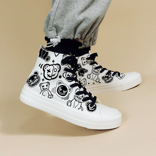Zapatillas Canvas Altas Personalizadas con Diseño Graffiti para Mujer - Image 3