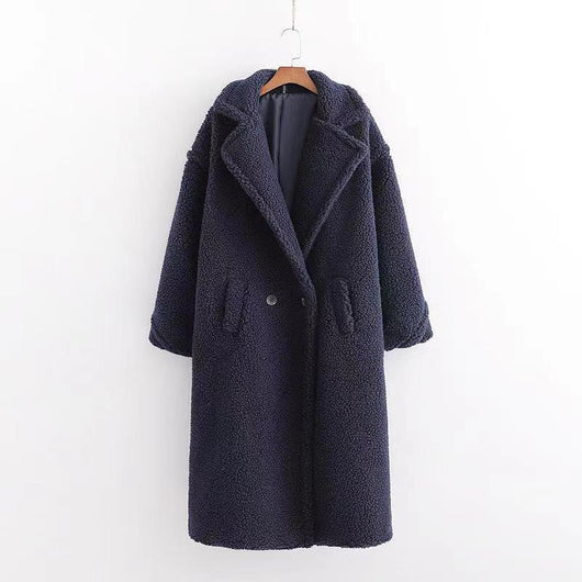 Abrigo Largo Térmico de Peluche Artificial para Mujer - Manga Larga Acolchado - Image 10