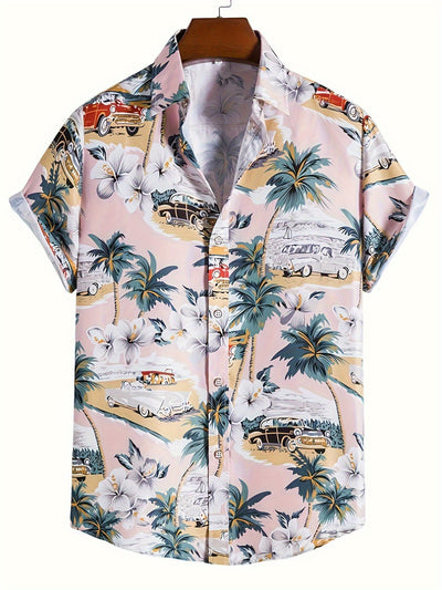 Camisa Manga Corta Hombre Estampado Floral 3D - Image 6