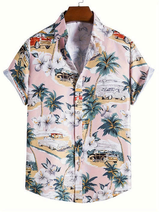 Camisa Manga Corta Hombre Estampado Floral 3D - Image 6