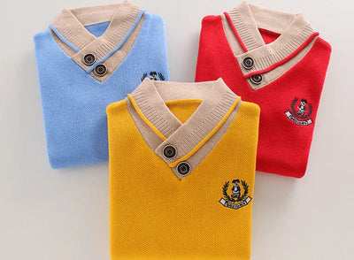 Suéter Pullover Infantil de Algodón con Cuello Tipo Fold - Image 6