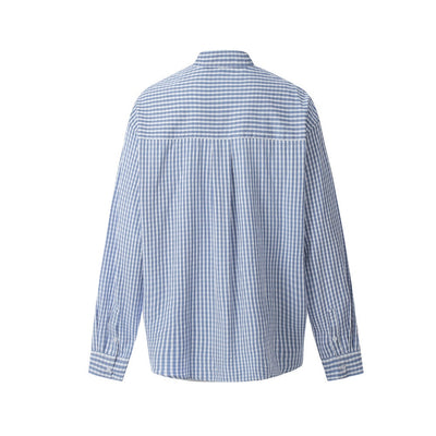 Camisa Cuadriculada Estilo Japonés Minimalista para Hombre - Image 14
