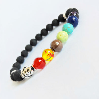 Pulsera de Piedra Volcánica con Cabeza de Buda - Image 5