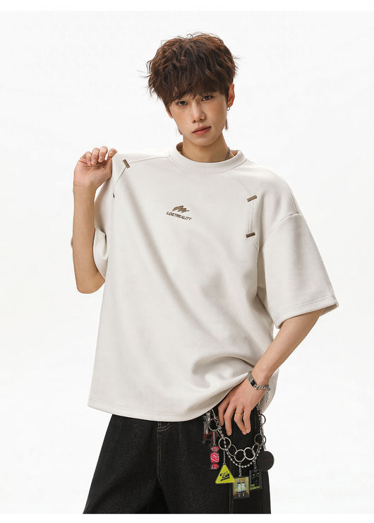 Playera Estructurada de Manga Corta con Textura Combinada para Hombre - Image 14