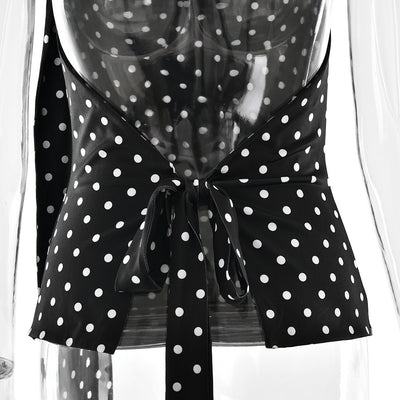 Blusa Escotada Lunares Ajustada sin Espalda - Image 19