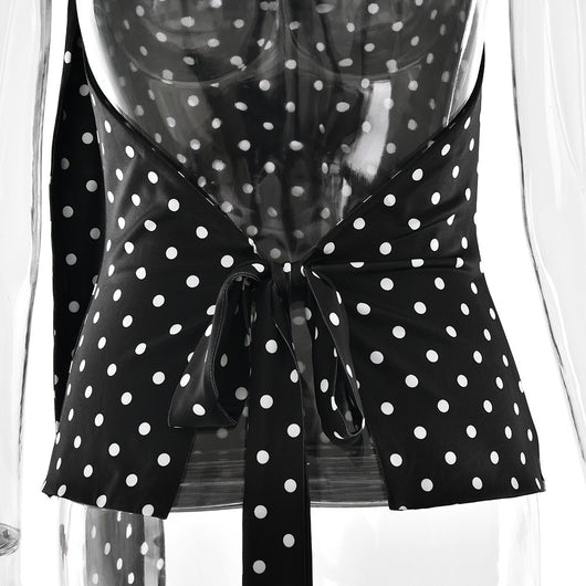 Blusa Escotada Lunares Ajustada sin Espalda - Image 19