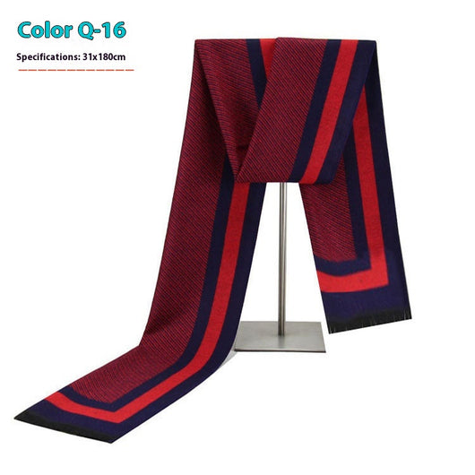 Bufanda Ejecutiva de Cachemira Rayada para Hombre Invierno - Image 21