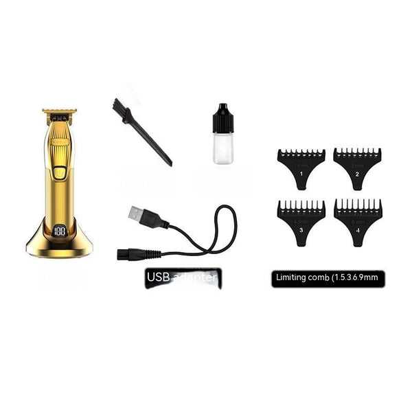 Tijeras Eléctricas para Corte de Cabello con Base de Carga y Pantalla LCD