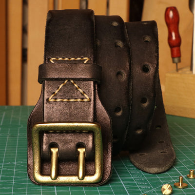 Cinturón de Cuero Genuino Cosido a Mano - Hipoalergénico para Hombre - Image 3